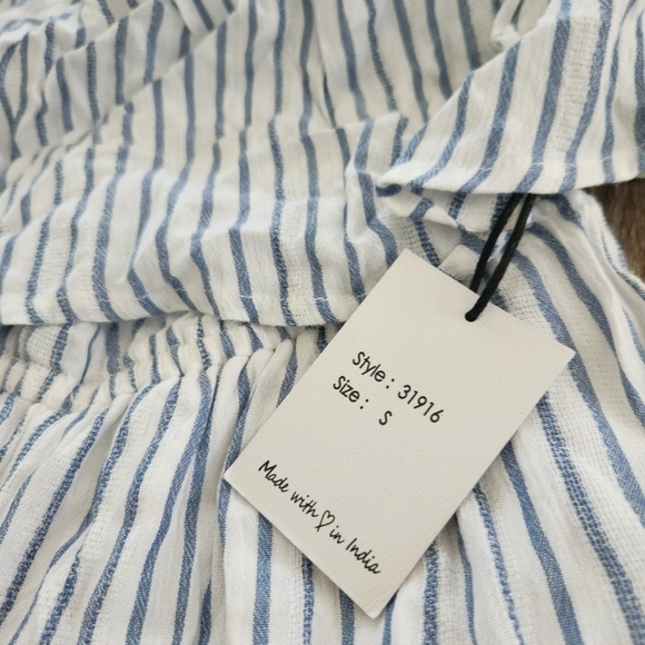 Japna Stripes Sleeveless Ruffle Jumpsuit NWT Small - Picture 7 of 8